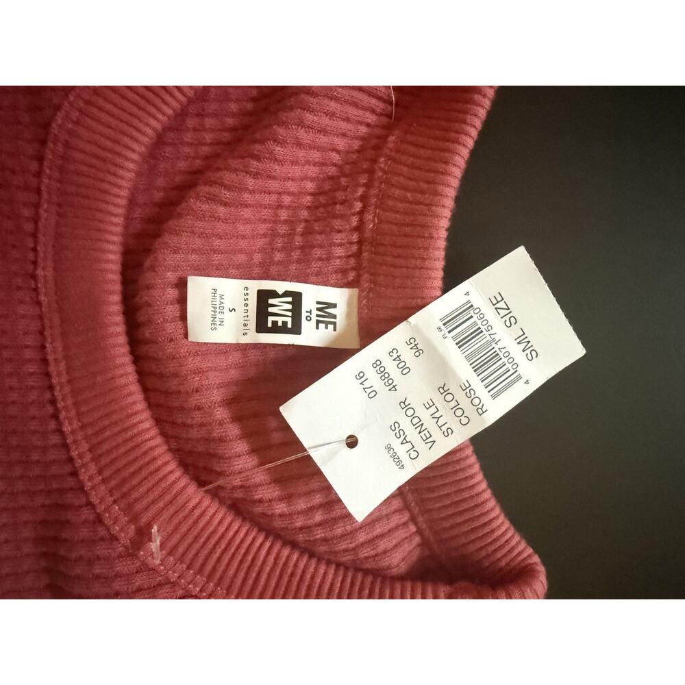 PacSun-Me to We rib knit cropped top long sleeve size Small NWT Color: Rose - Picture 2 of 4